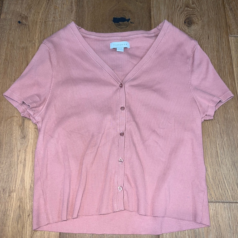 Dusty rose button up TopShop shirt
